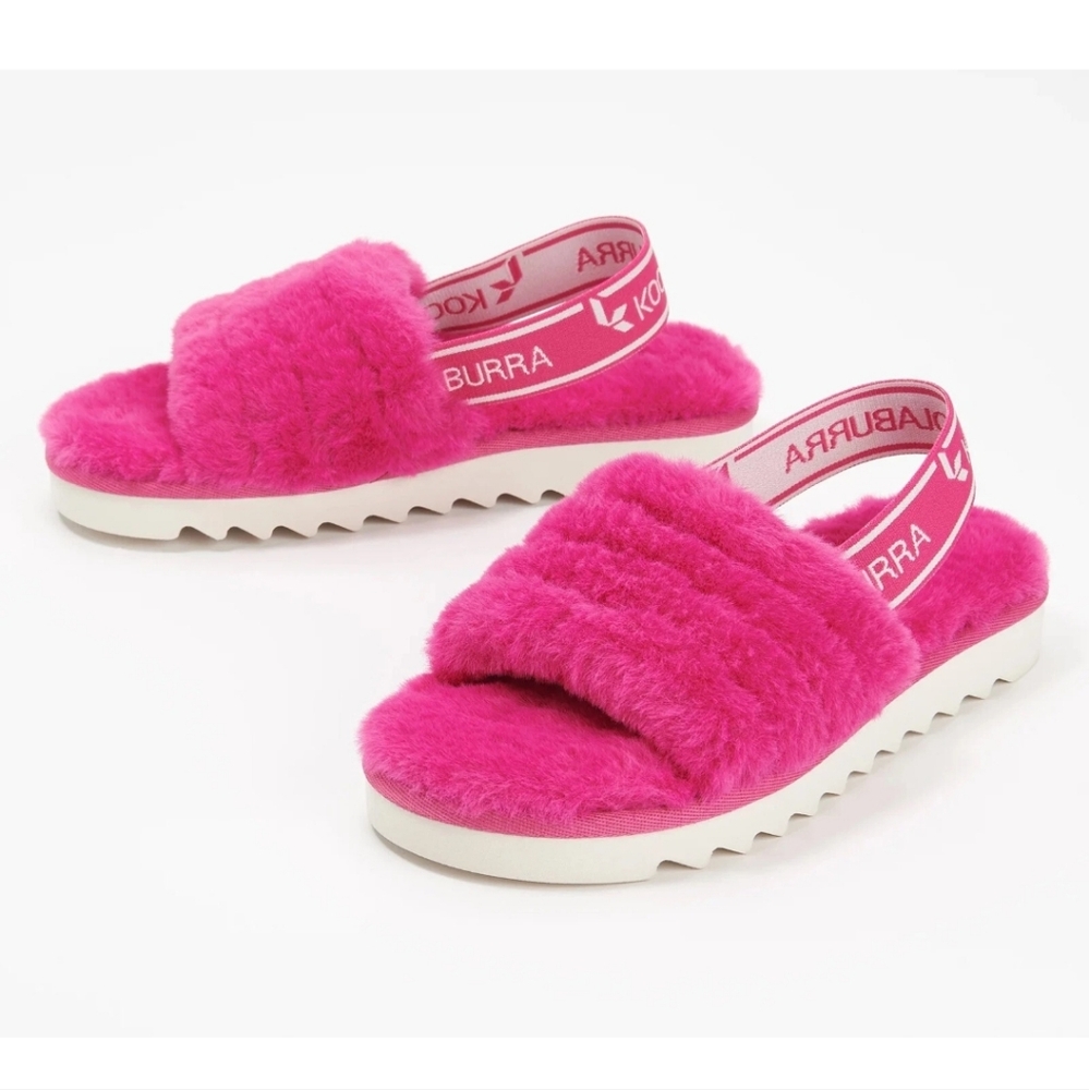 Koolaburra UGG Girl Fuzz'n Faux Fur Slipper Sandal size 2